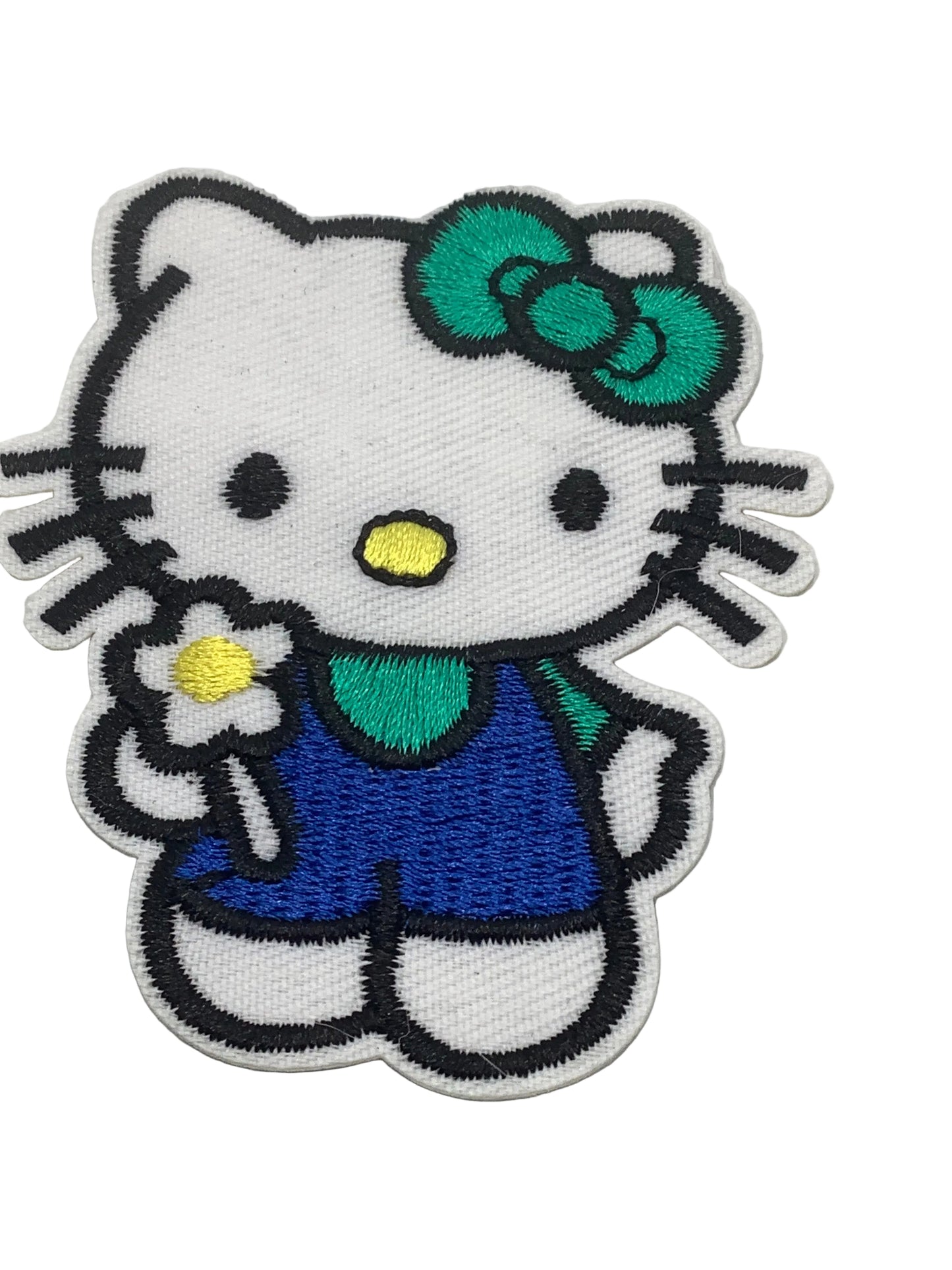 Daisy Flower Green Bow Patch