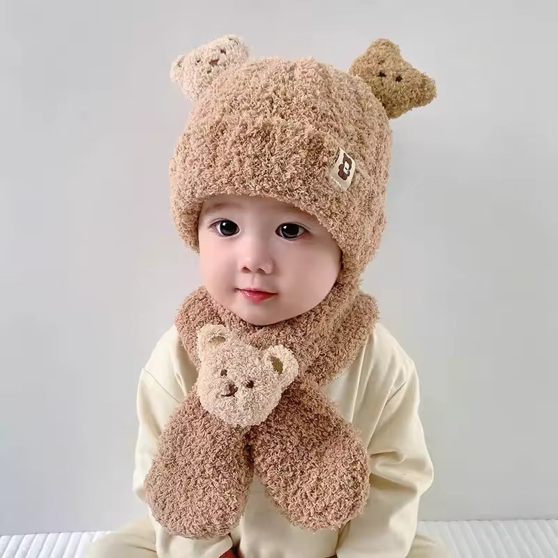 Toddler Teddy Hat Scarf Set