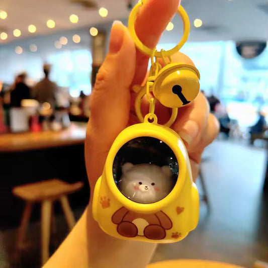 Cute Cat Carrier LED Keychain