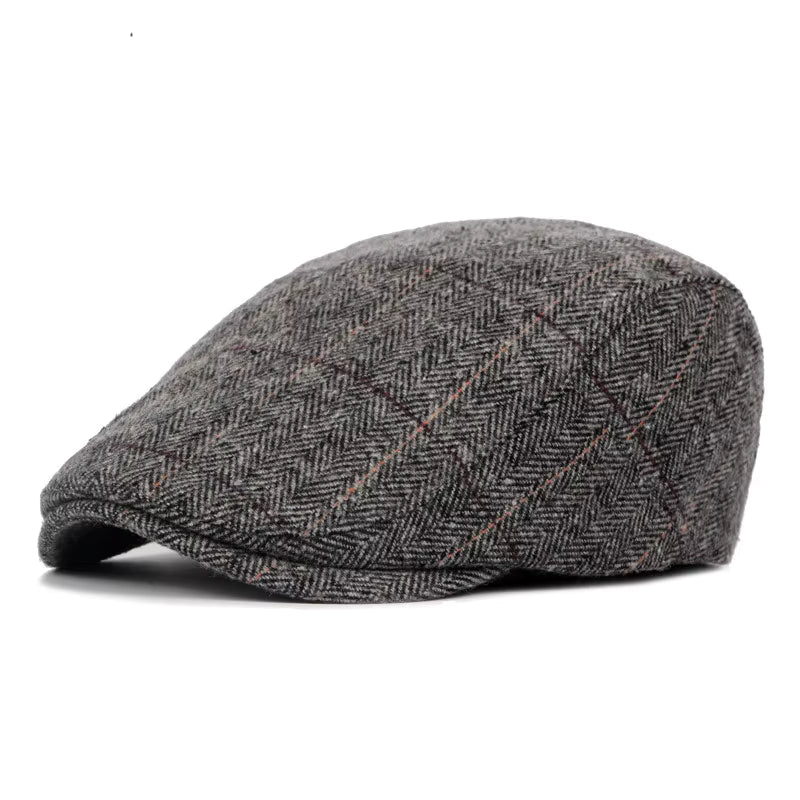 Men's Gray Herringbone Wool Driver Hat