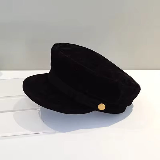 Faux Suede Newsboy Cap