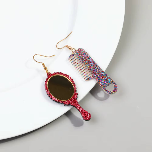 Comb Mirror Sparkle Earrings