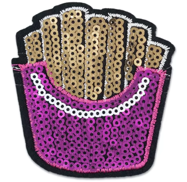French Fries Sequin Patch