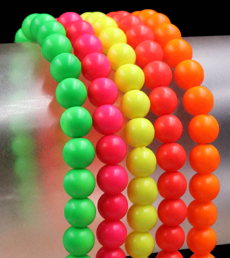 Neon Glass Bead Stretch Bracelets