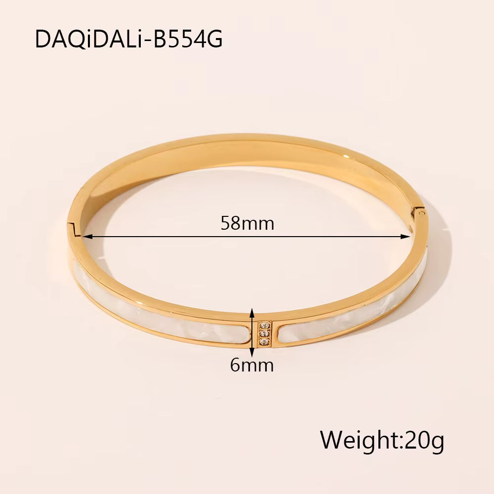 Shell and Rhinestone Gold Bracelet