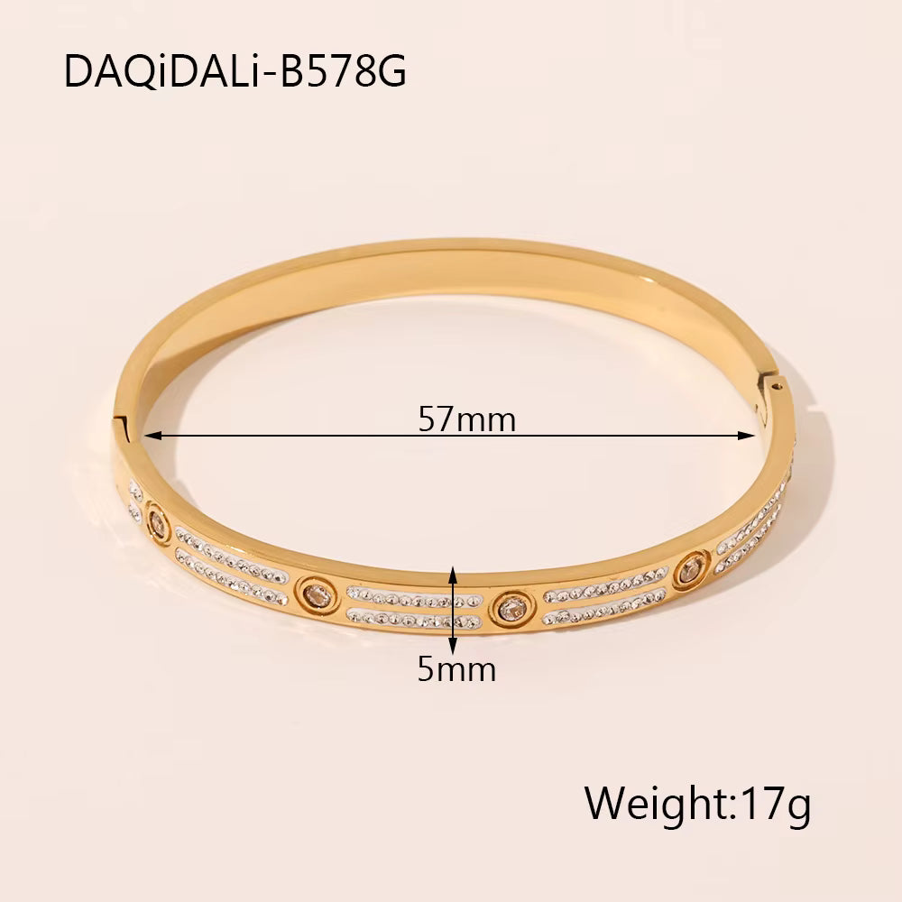 Gold Rhinestone and Channel Bracelet