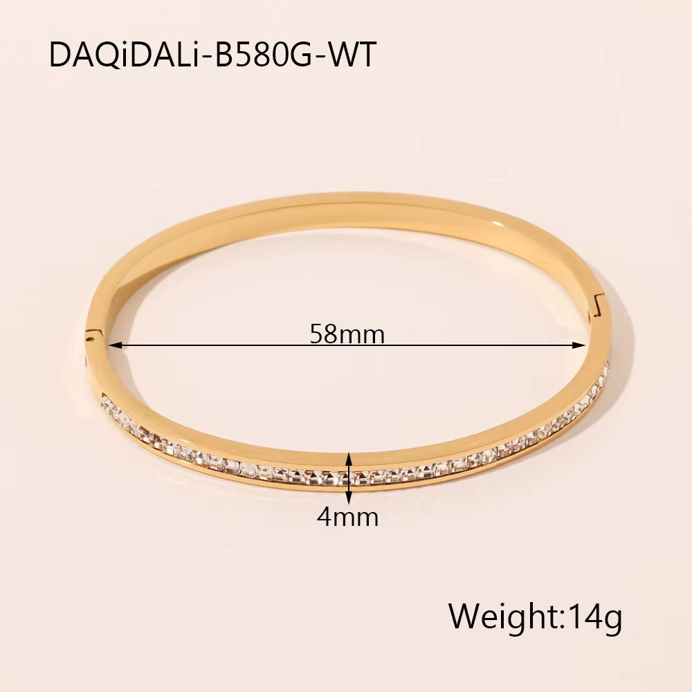Gold Channel Cut Bracelet
