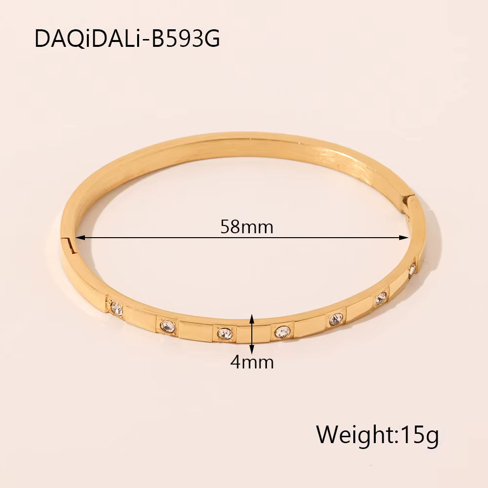 Multi Stone Set Gold Bracelet