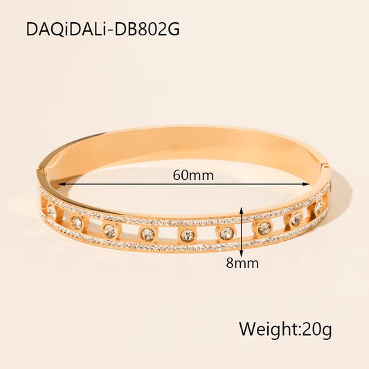 Gold Double Layered with Centered Stone Bracelet