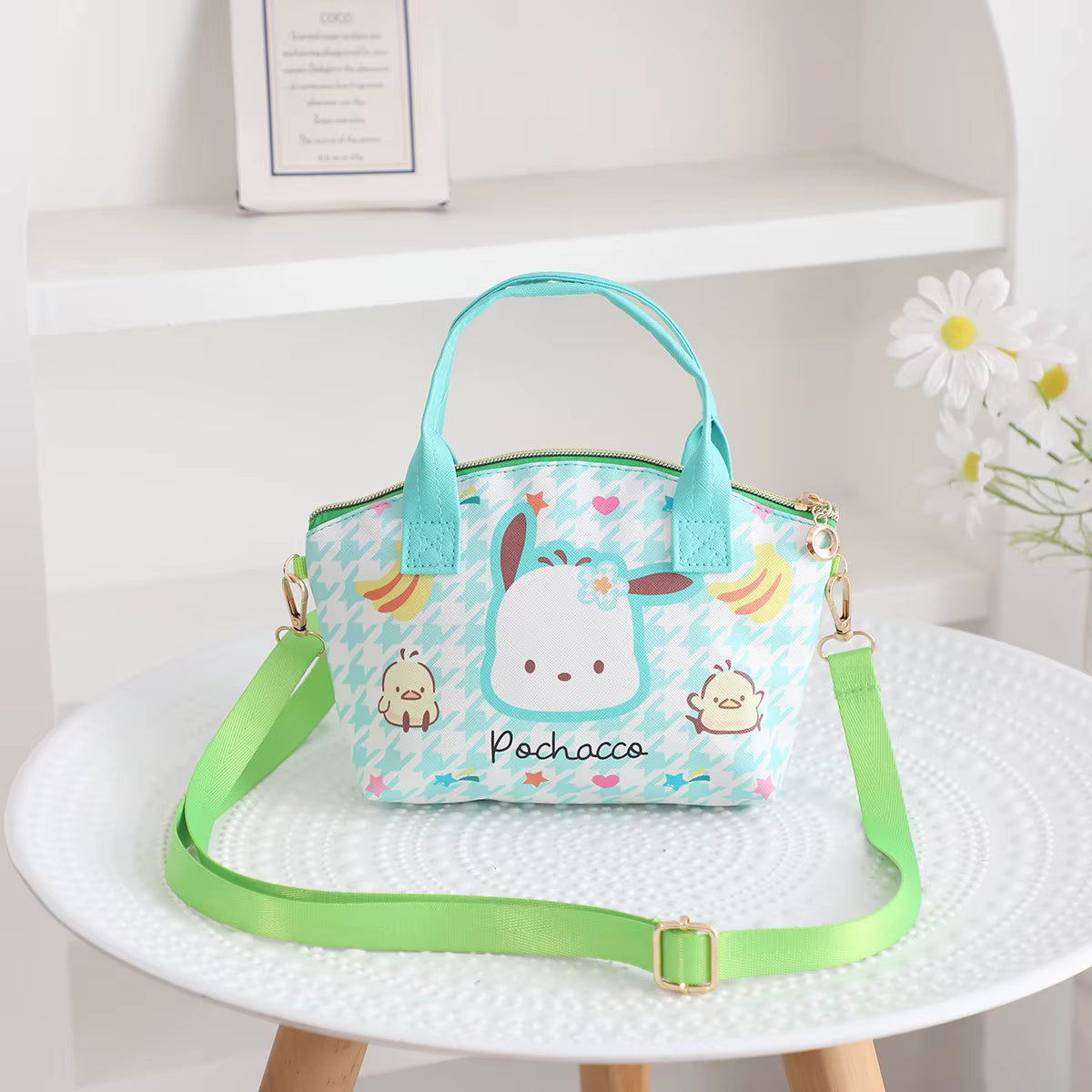 Blue and Green Messenger Bag