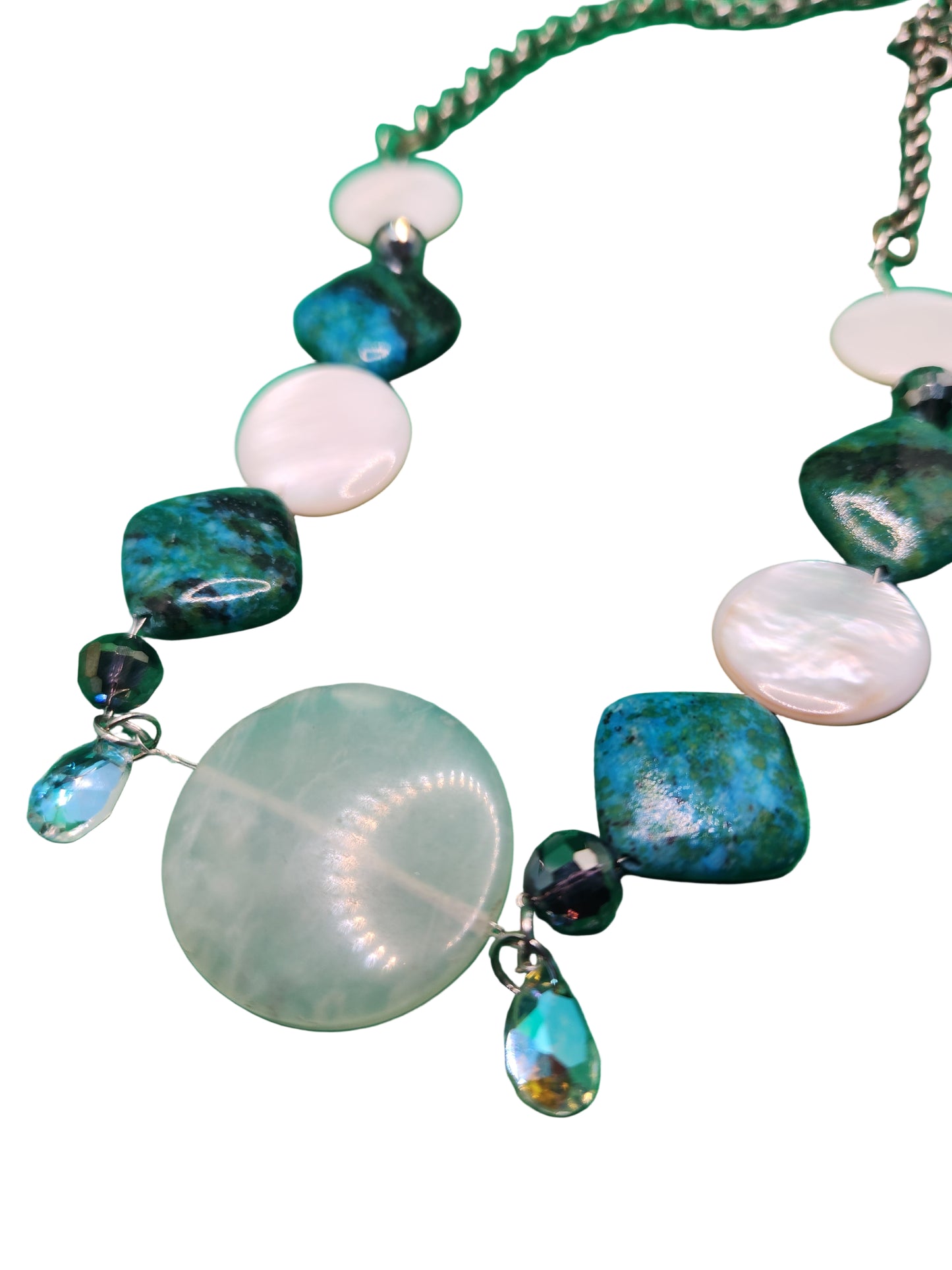 Genuine Stone and Pearl Necklace