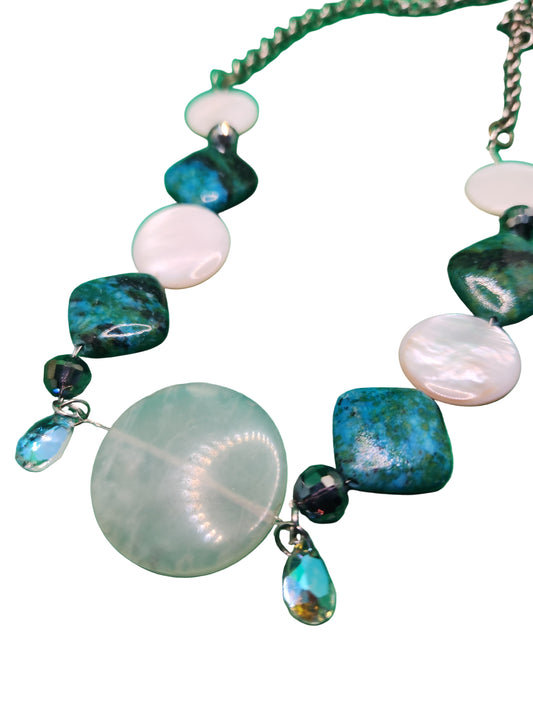 Genuine Stone and Pearl Necklace