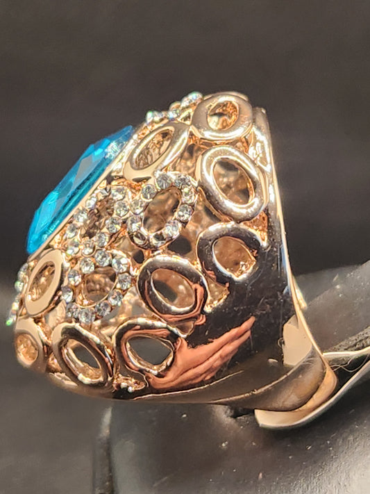 Blue Crystal Ring size 6.5