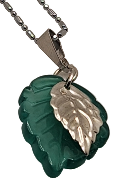 Glass Leaf Necklace