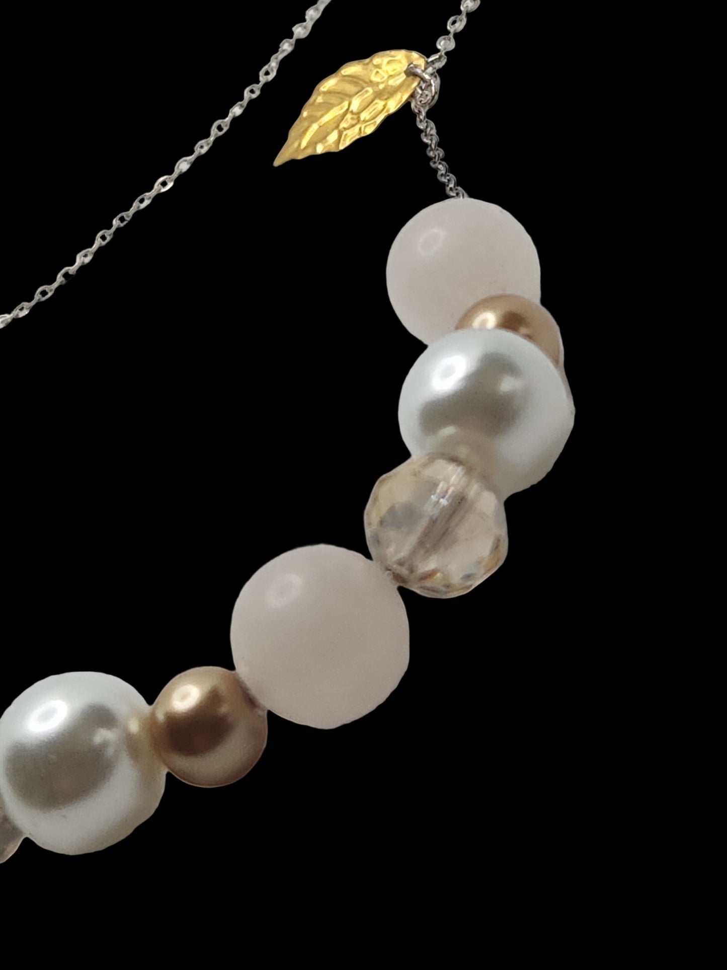 Rose Quartz Crystal Pearl Necklace