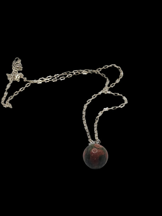 Unakite Crystal Stone Necklace