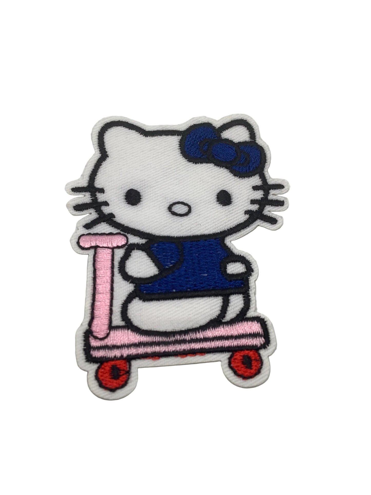 Pink Scooter Blue Bow Patch