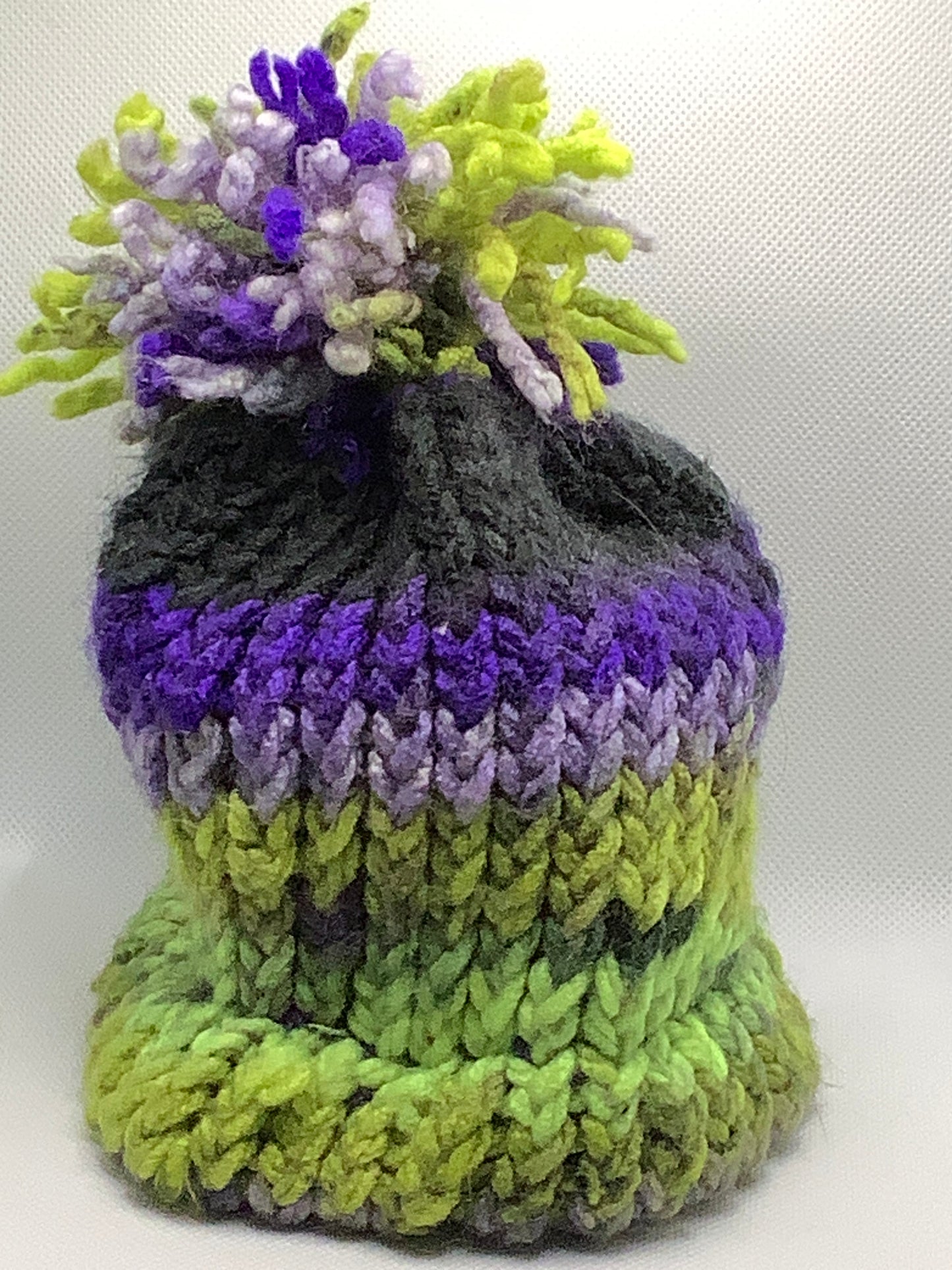 Green Purple Knit Hat