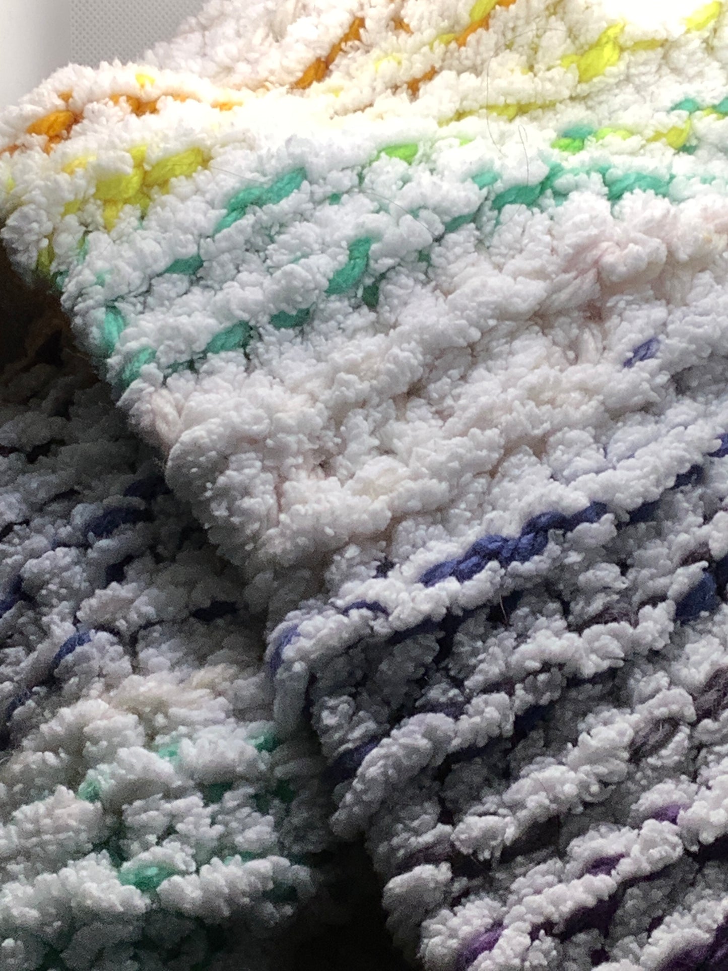 Luxury Soft White Multicolored Knit Hat and Scarf Set