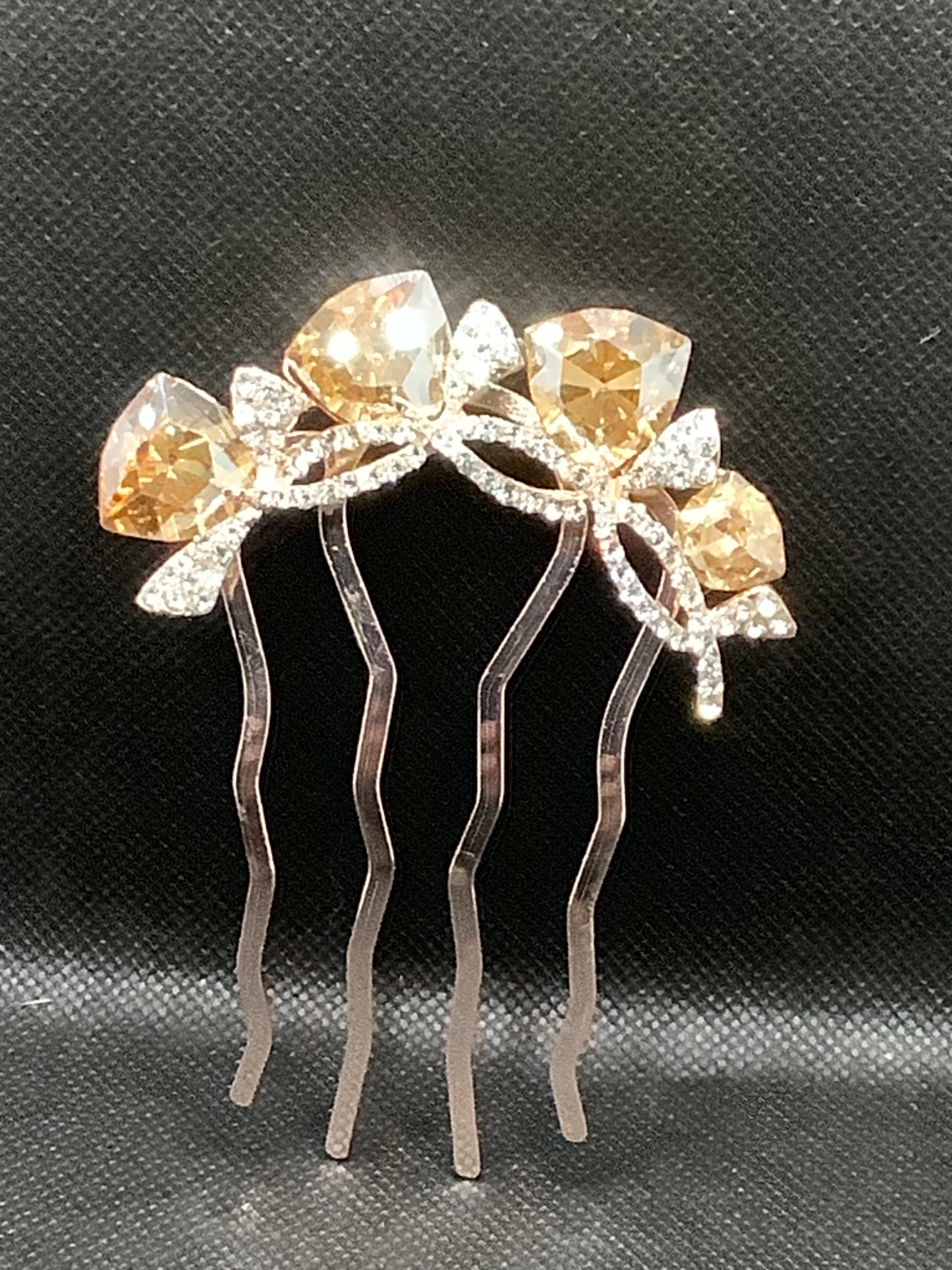 Yellow Jewelled Hair Comb