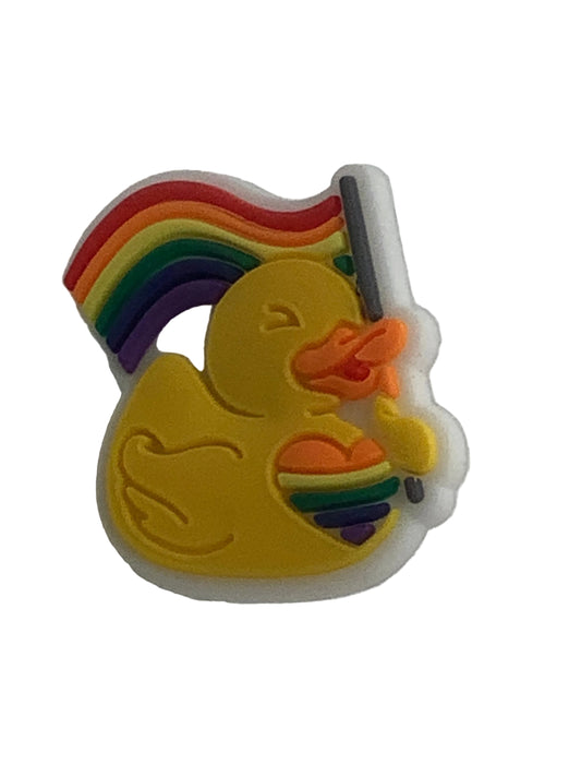 Yellow Duck Rainbow Flag Jelee Charm