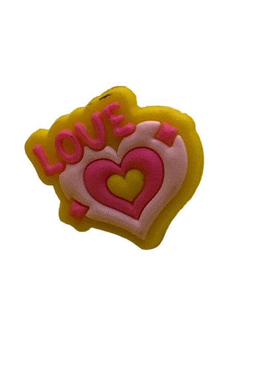 Yellow Pink Love Heart LED Jelee Charm