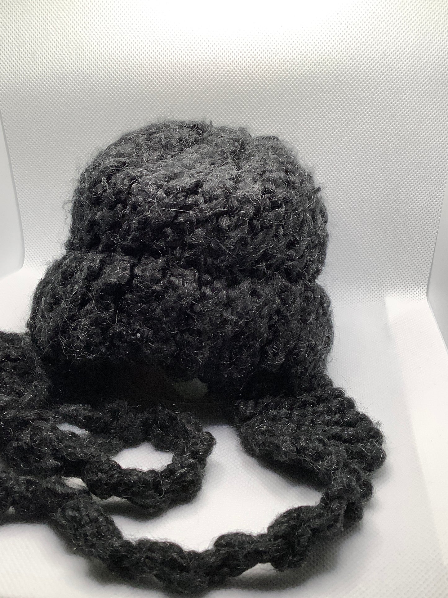 Baby Hand Knit Hat Dark Gray