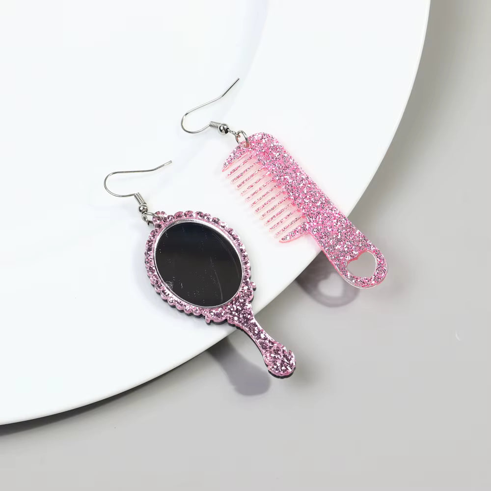 Comb Mirror Sparkle Earrings