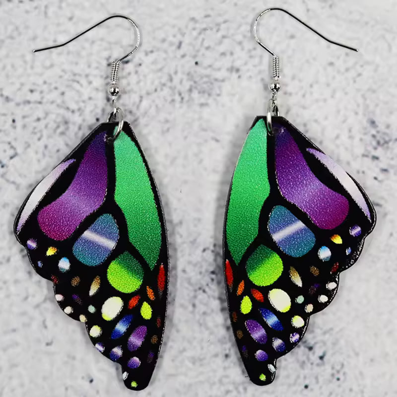 Faux Butterfly Wing Earrings