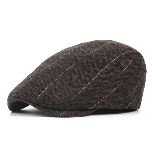 Men's Brown Herringbone Wool Driver Hat