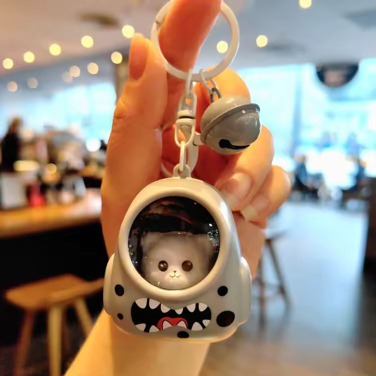 Cute Cat Carrier LED Keychain