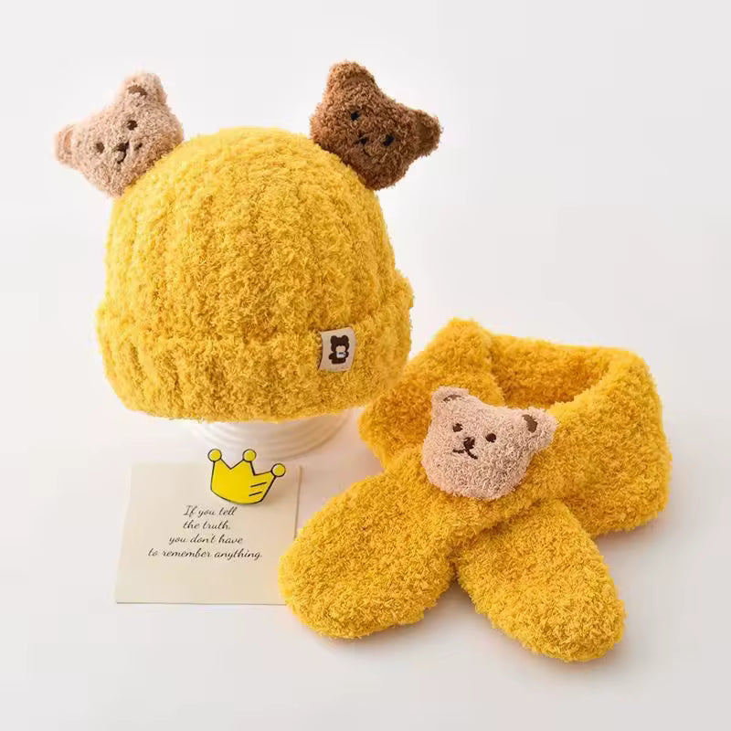 Toddler Teddy Hat Scarf Set