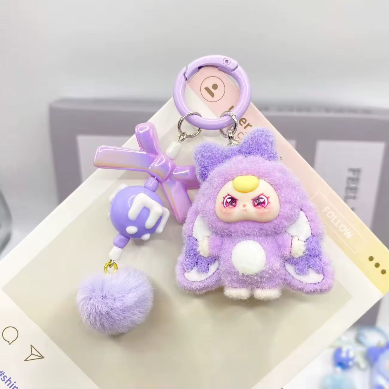 Cute Girl Rabbit Costume Keychain