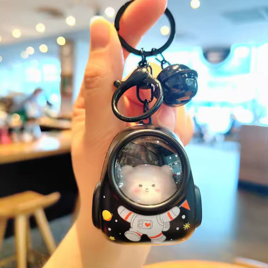 Cute Cat Carrier LED Keychain