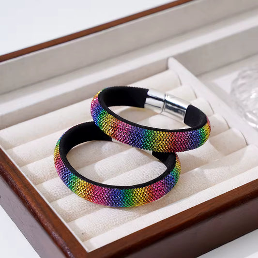 Colorful Rhinestone Magnetic Bracelet