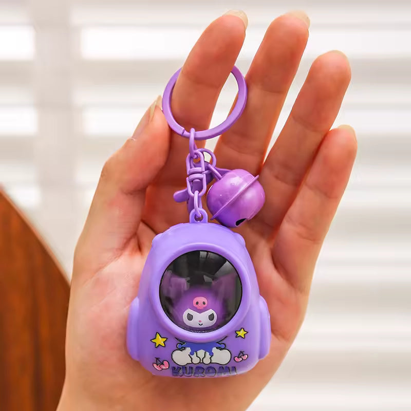 Cute Cat Carrier LED Keychain