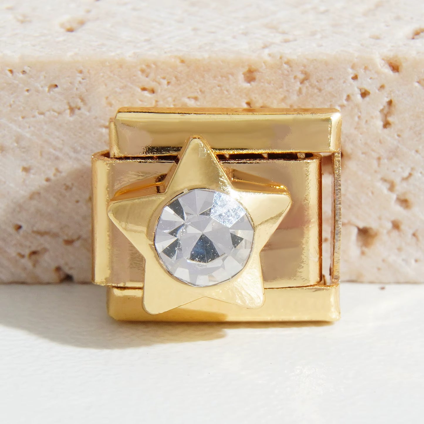 Gold Star and Stone Charm