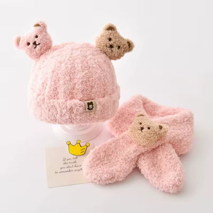 Toddler Teddy Hat Scarf Set