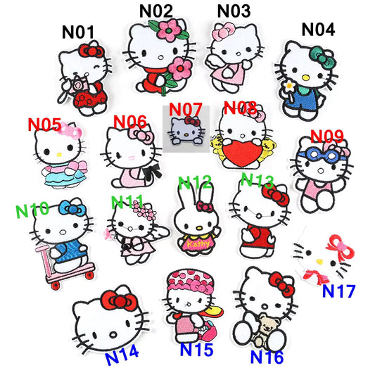 Kitty Embroidered Patches