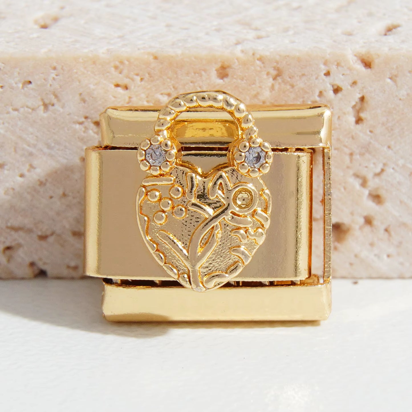 Gold Decorative Heart Purse Charm