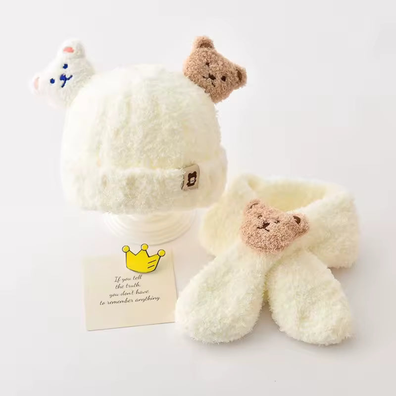 Toddler Teddy Hat Scarf Set