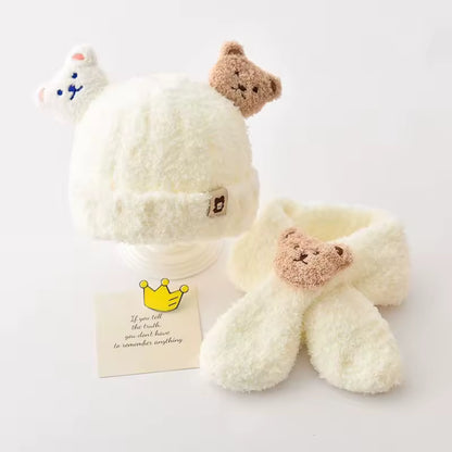 Toddler Teddy Hat Scarf Set