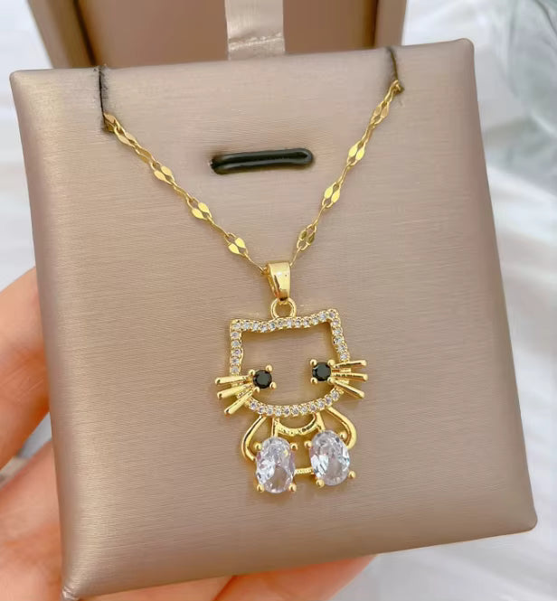 Kitty Cubic Zirconia Necklace