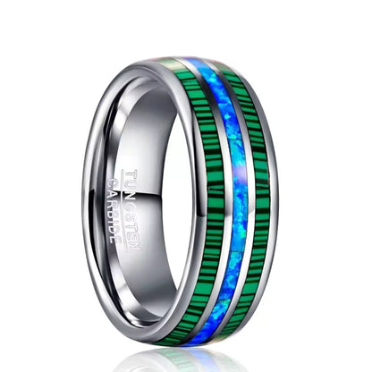Unisex Stainless Steel Abalone Ring