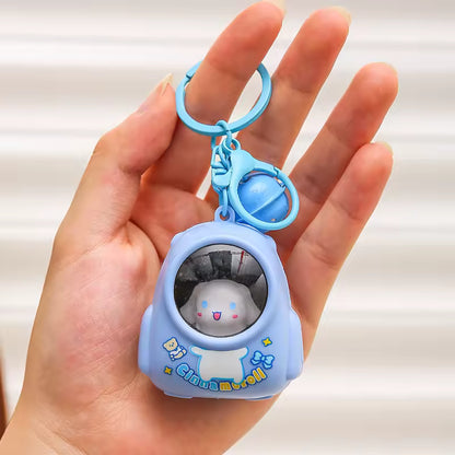 Cute Cat Carrier LED Keychain