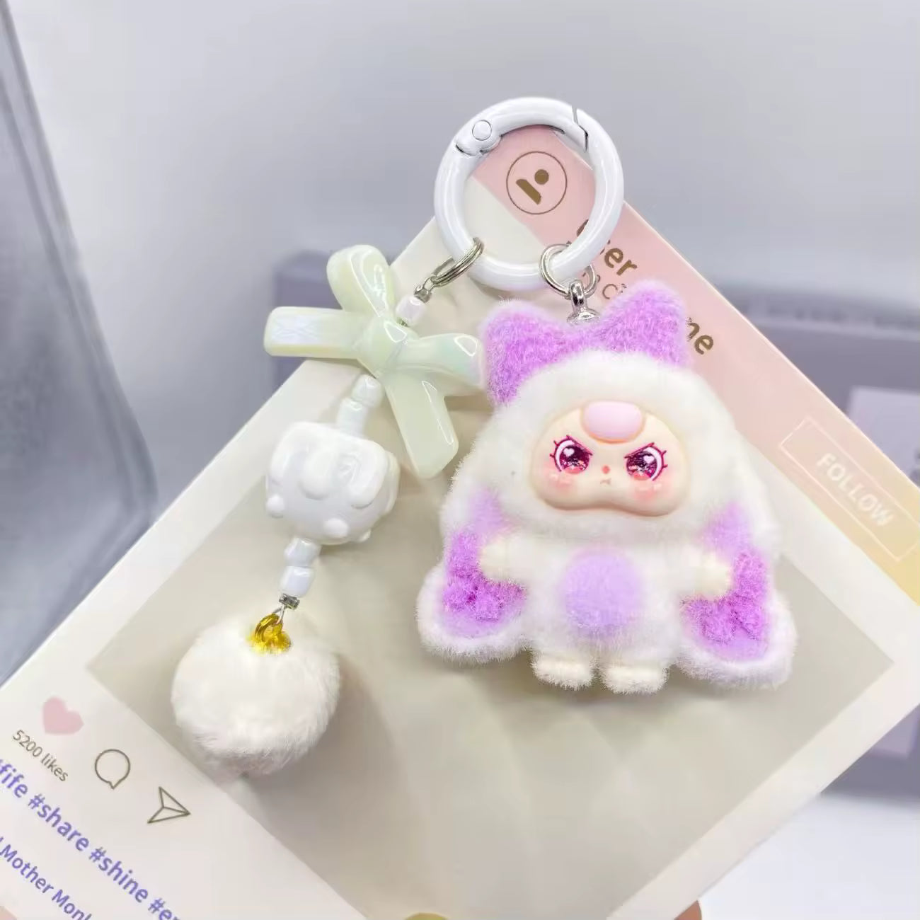 Cute Girl Rabbit Costume Keychain