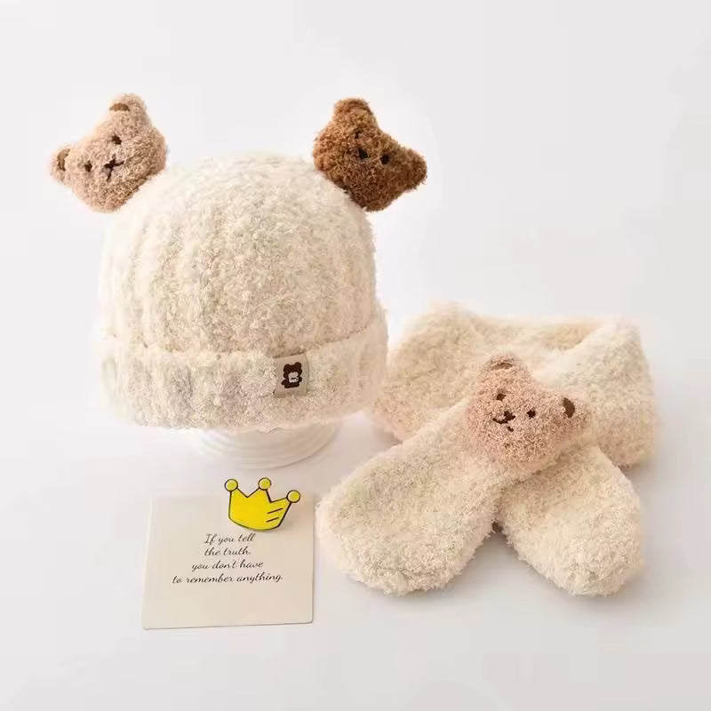 Toddler Teddy Hat Scarf Set