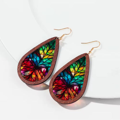 Faux Stained Glass Drop Earrings