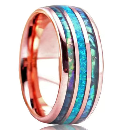 Unisex Stainless Steel Abalone Ring