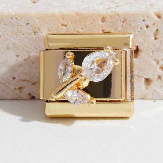 Gold Tulip Stone Charm